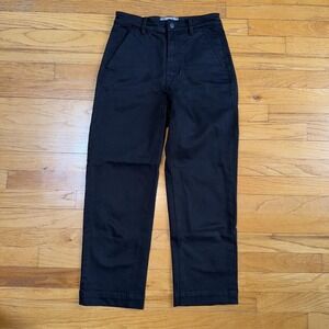 Everlane Pants Womens 0 Black Straight Leg Chino Twill Cropped Cotton Stretch